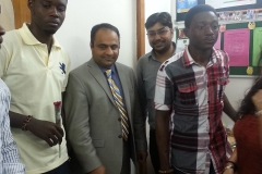 Interacting with students from Nigeria at FHTS, New Delhi